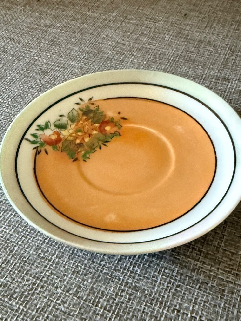 Miniature Yellow/Gold Saucer with Flowers Made in Japan